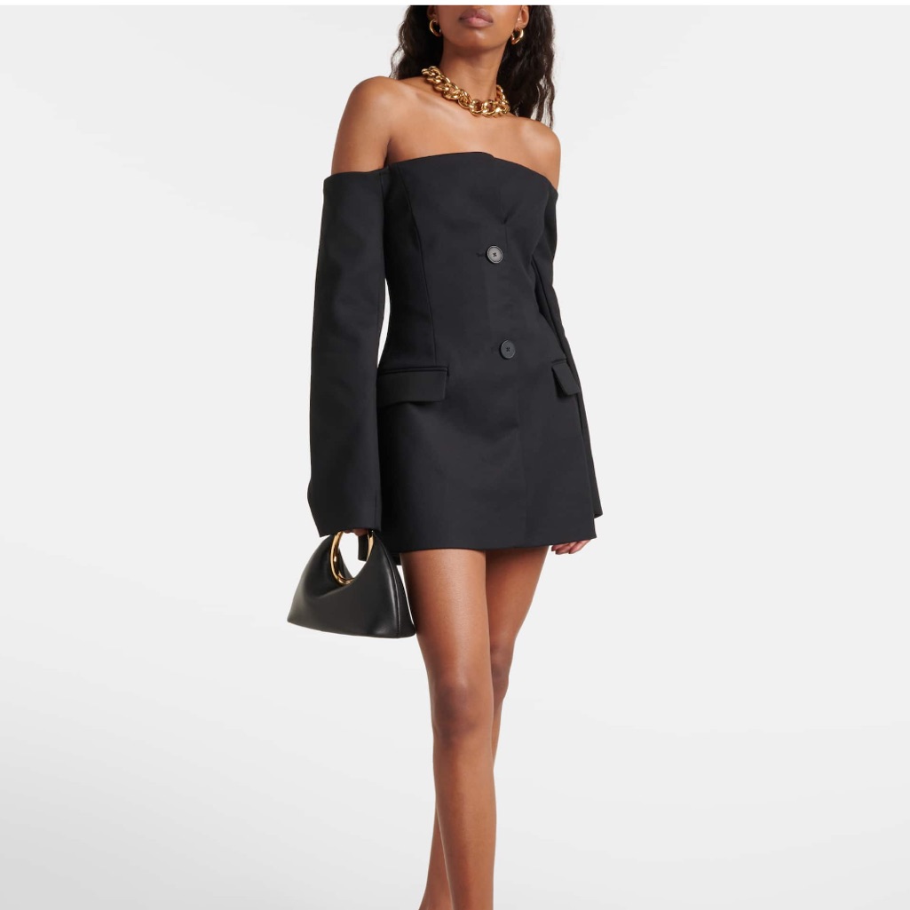Sir Blazer Black Off-Shoulder Mini Dress